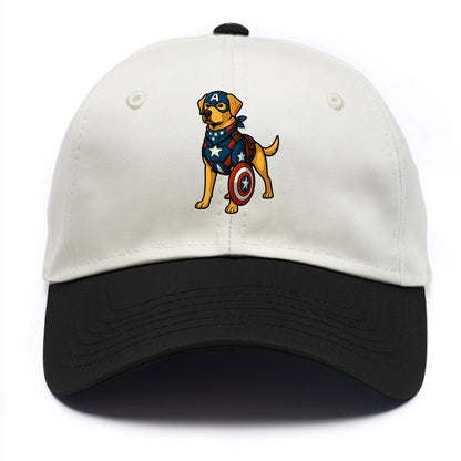 Labrador Captain America  - Two Tone Cap - Black
