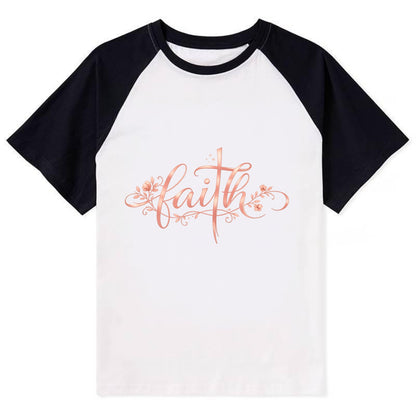 Faith - Contrast Raglan T-shirt - Black