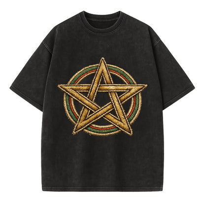 Pentacle Knot - Vintage T-shirt - Black