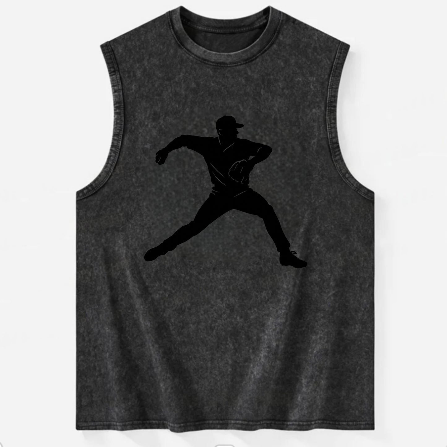 Baseball pitcher wind-up motion - Vintage Washed Tank - Black