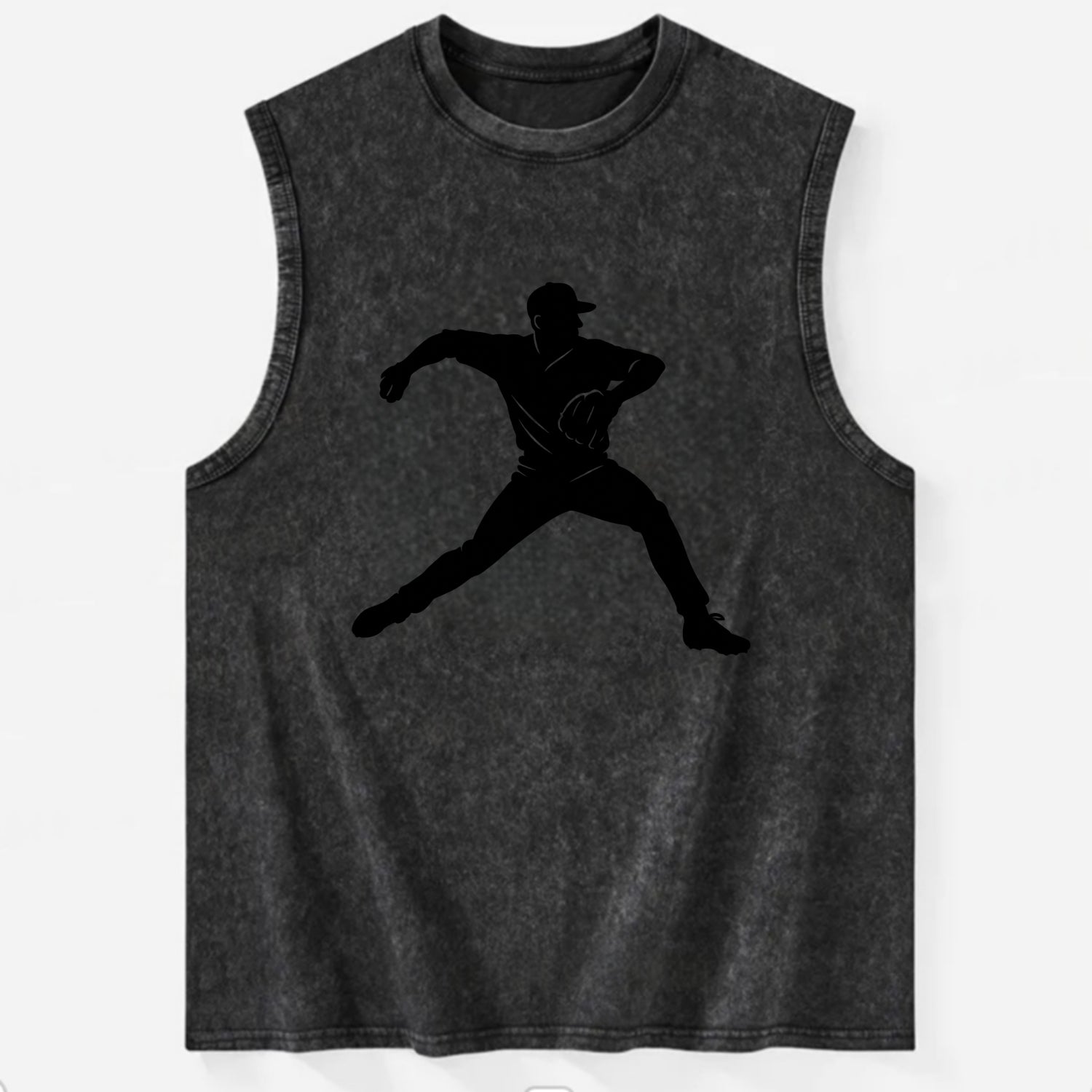 Baseball pitcher wind-up motion - Vintage Washed Tank - Black