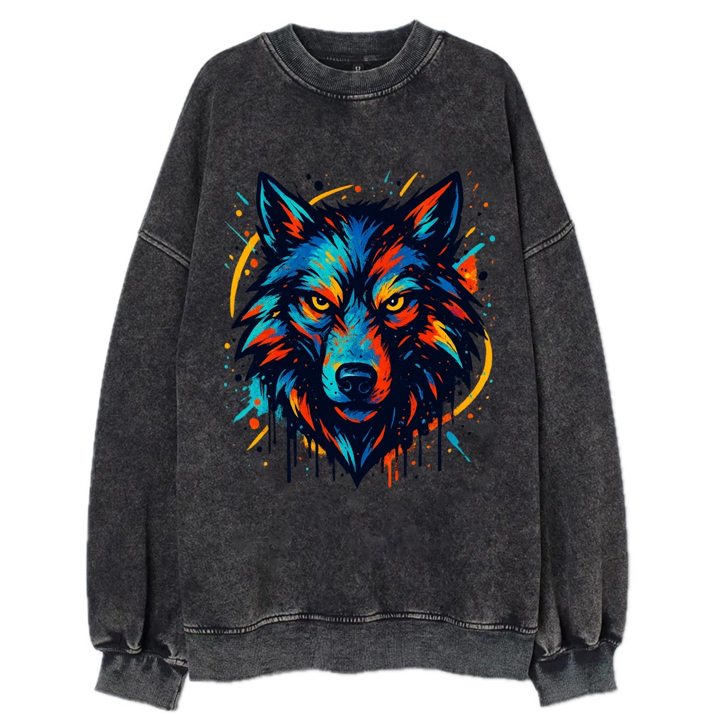 Alpha Wolf Leader  - Vintage Sweatshirt - Black