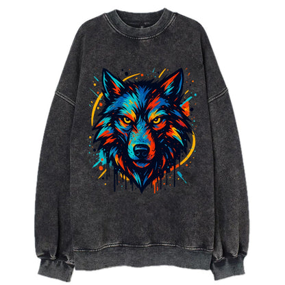 Alpha Wolf Leader  - Vintage Sweatshirt - Black