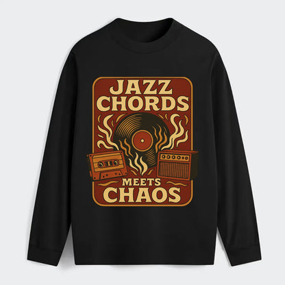 Jazz chords with hyperpop energy - "Jazz Meets Chaos" - unexpected - Classic Long Sleeve Shirt - Black