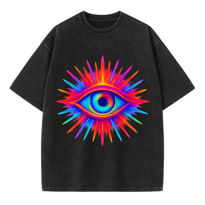 Rainbow Third Eye - Prismatic eye radiat Vintage T-shirt - Black