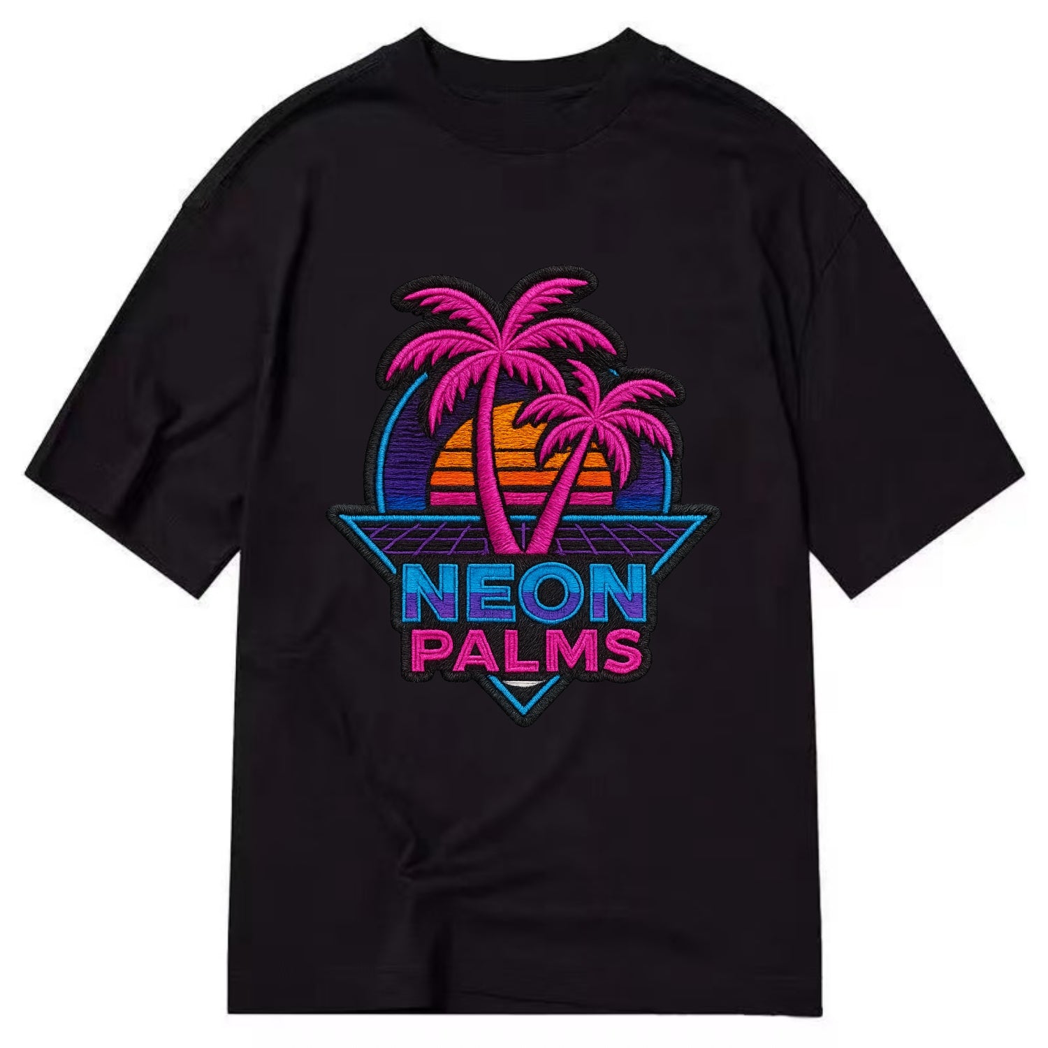 Neon Palms - Classic T-shirt - Black