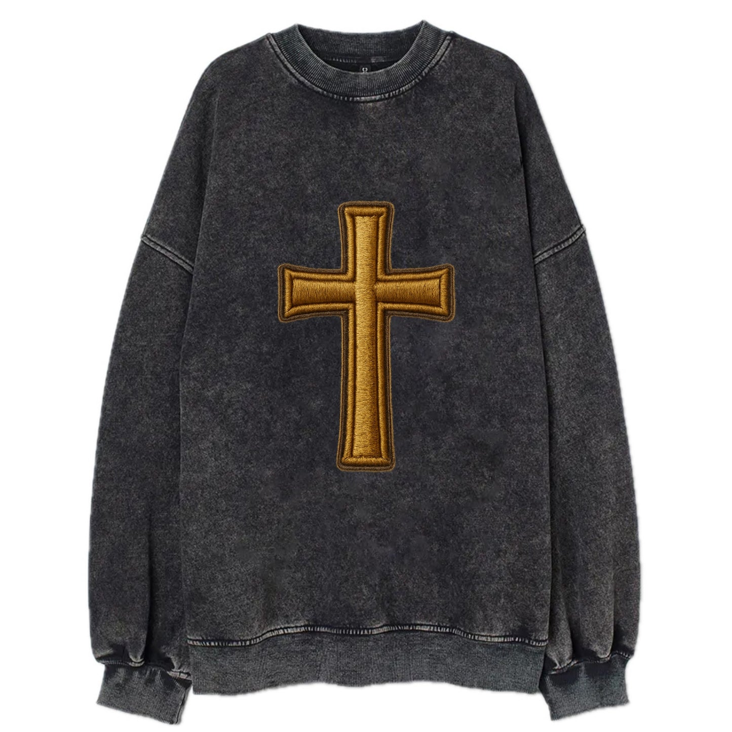 Latin Cross - Vintage Sweatshirt - Black