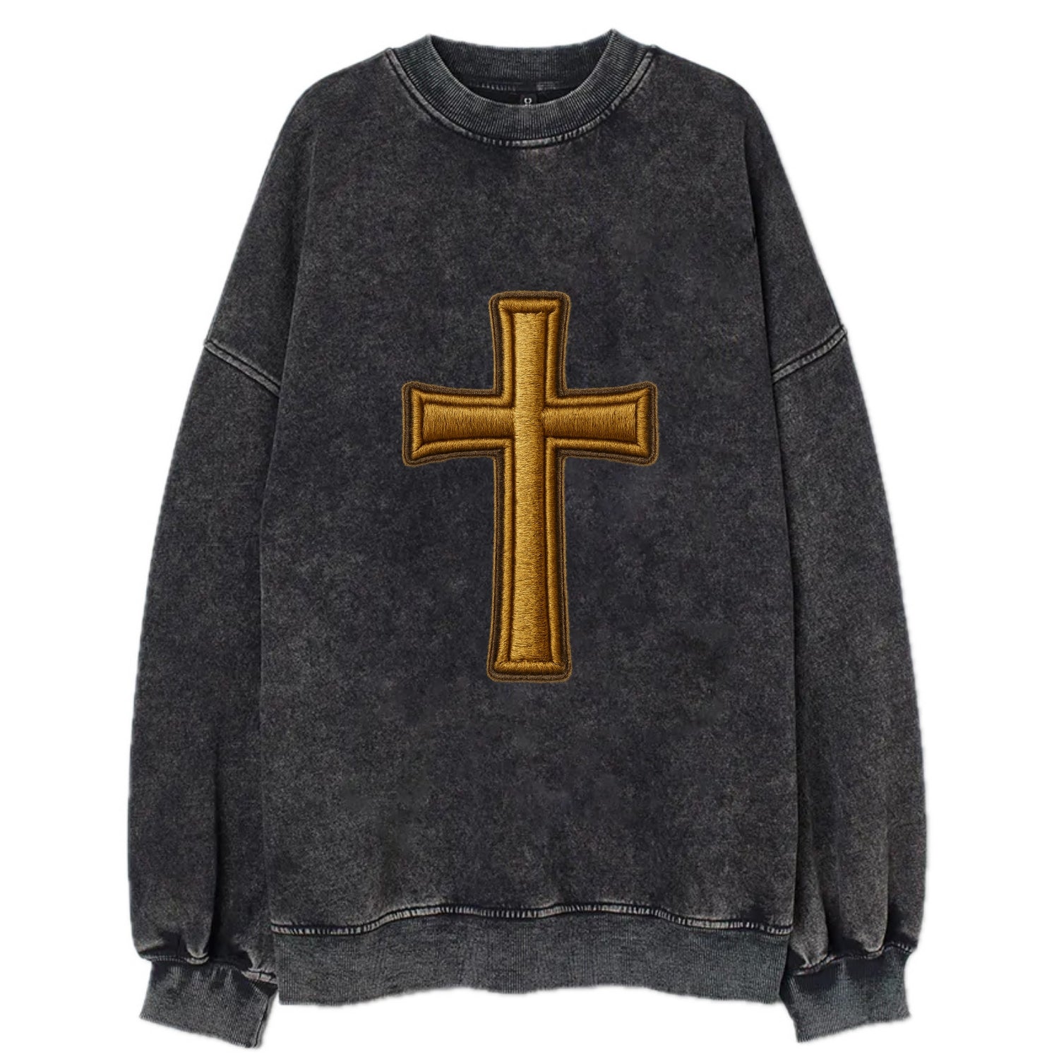Latin Cross - Vintage Sweatshirt - Black