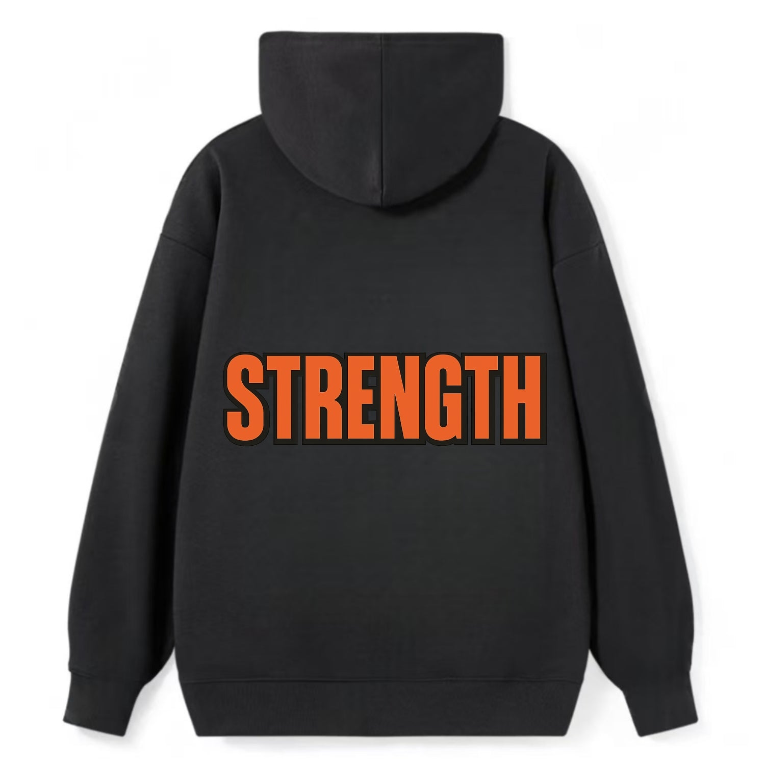 Bold typography design - "STRENGTH" - inner power, resilience, fortitude - Classic Pullover Hoodie - Black