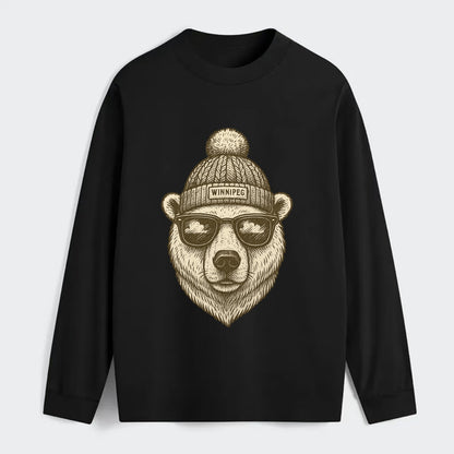 Winnipeg Polar Bear wearing Winnipeg bea - Classic Long Sleeve Shirt - Black