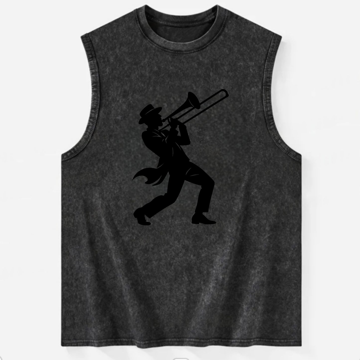 Trombone player jazz improvisation - Vintage Washed Tank - Black