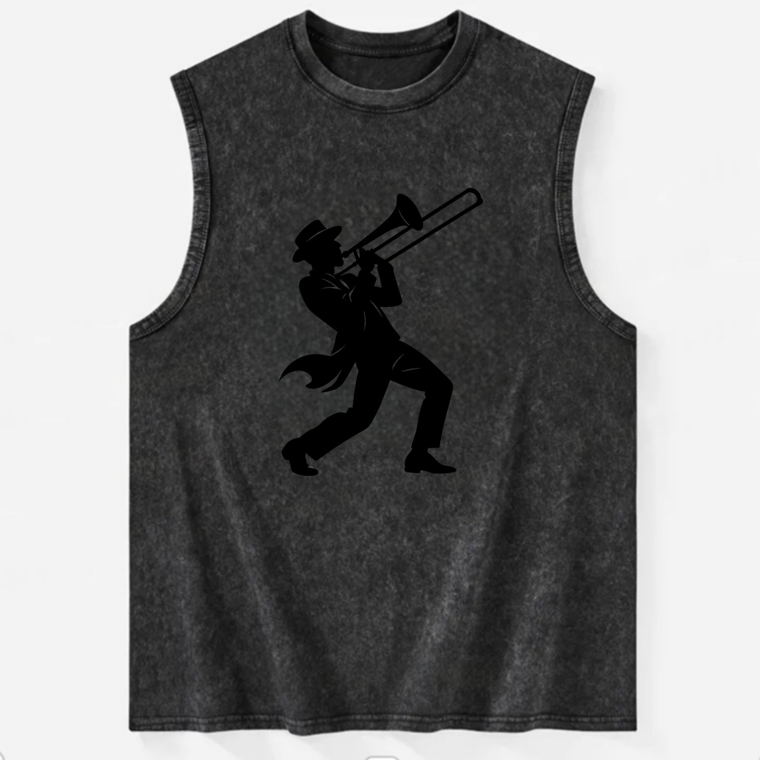 Trombone player jazz improvisation - Vintage Washed Tank - Black