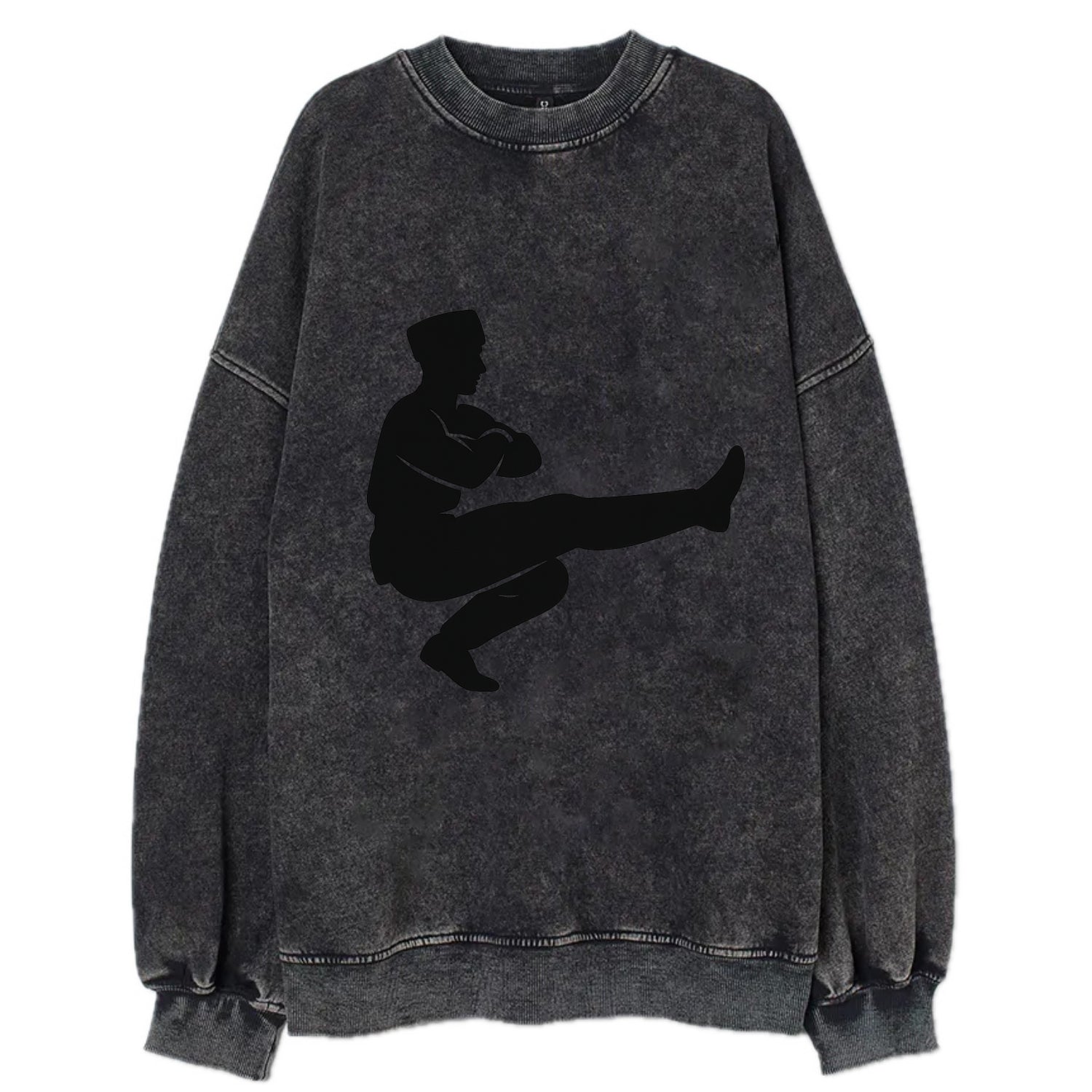 Russian Cossack dancer squat kick - Vintage Sweatshirt - Black