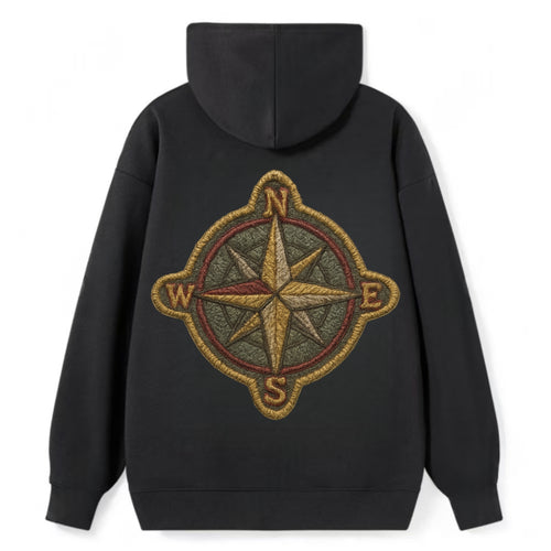 Compass rose with cardinal directions - explorer symbol - Classic Pullover Hoodie
