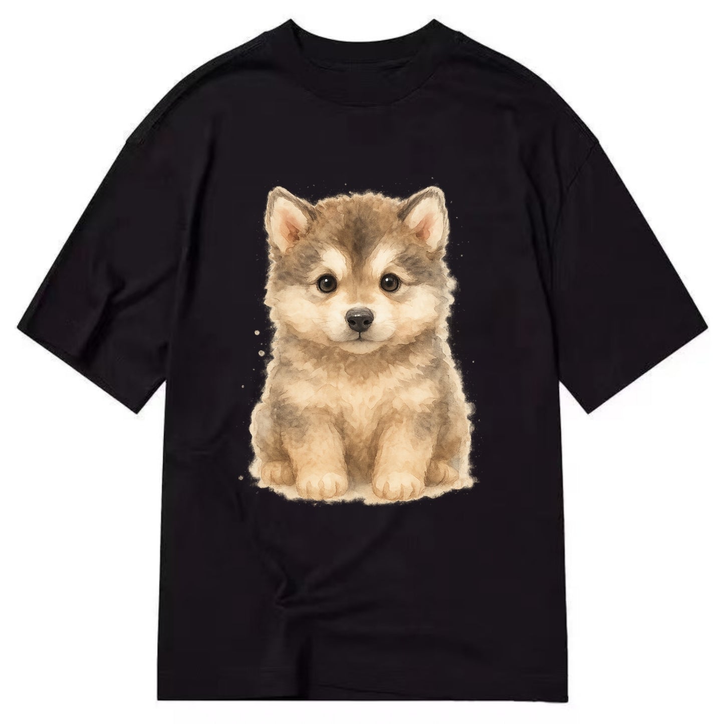 Baby Alaskan Malamute Puppy - wolf-like, fluffy coat, friendly eyes, - Classic T-shirt - Black