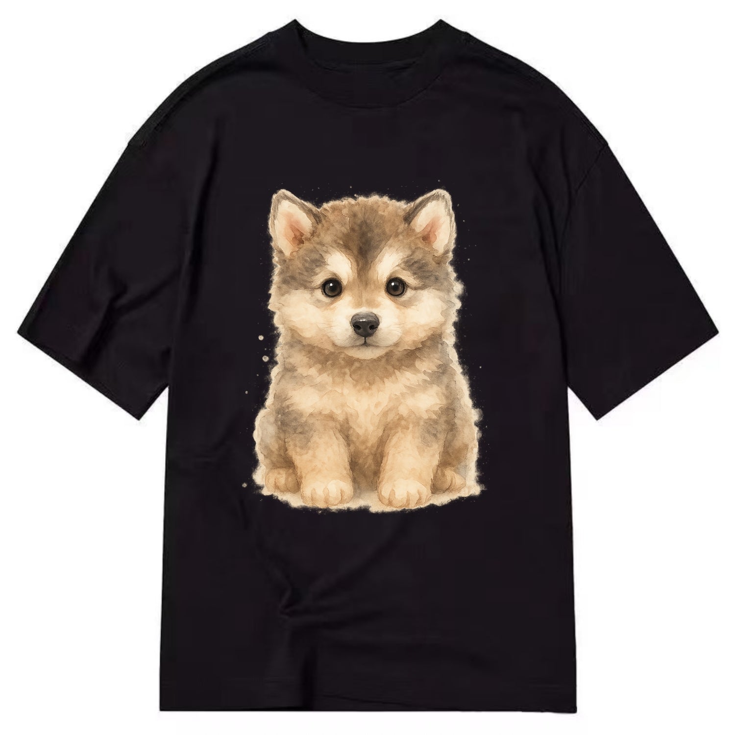 Baby Alaskan Malamute Puppy - wolf-like, fluffy coat, friendly eyes, - Classic T-shirt - Black