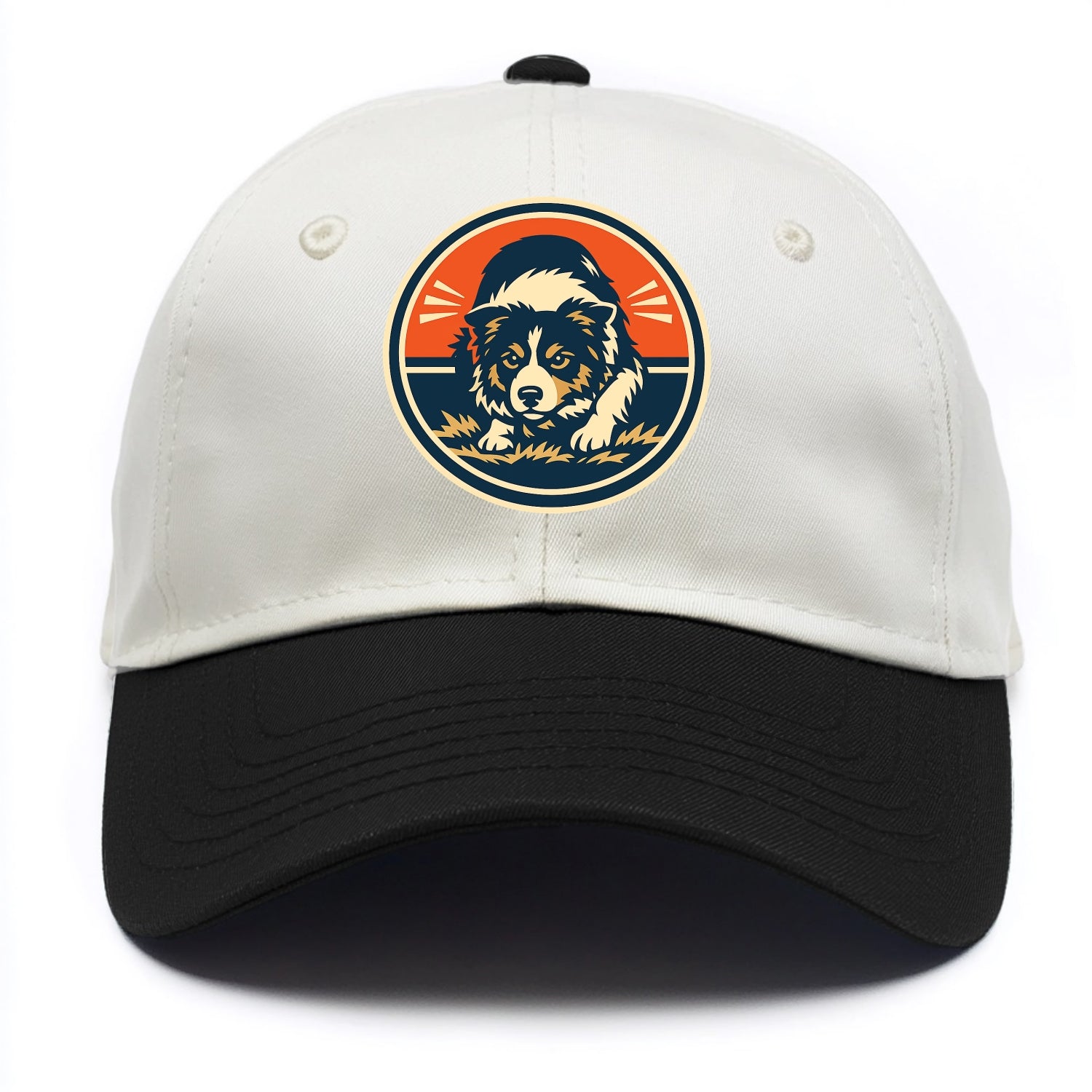 Focused Border Collie Emblem - Two Tone Cap - Black