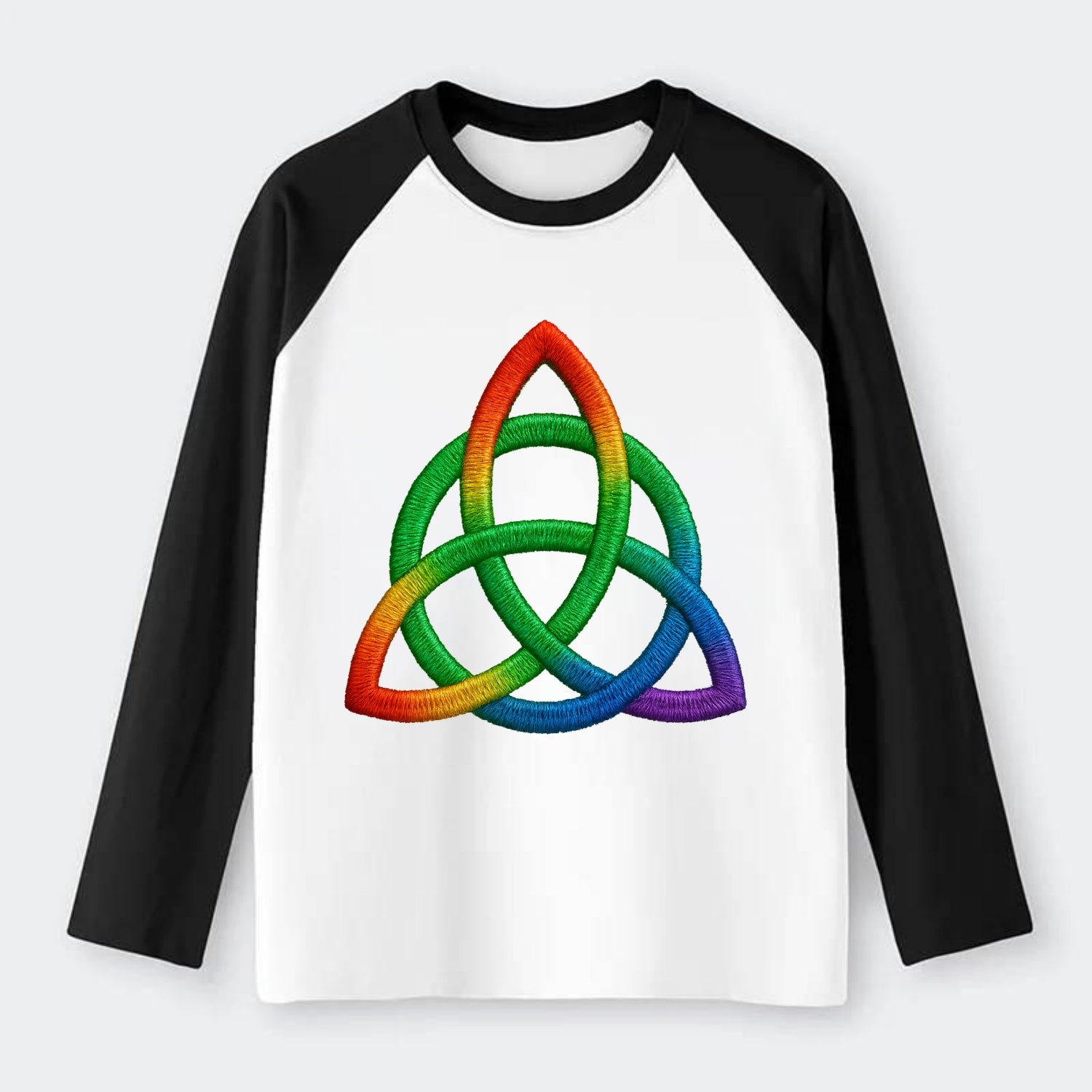Triquetra  - Raglan Long Sleeve T-Shirt - Black