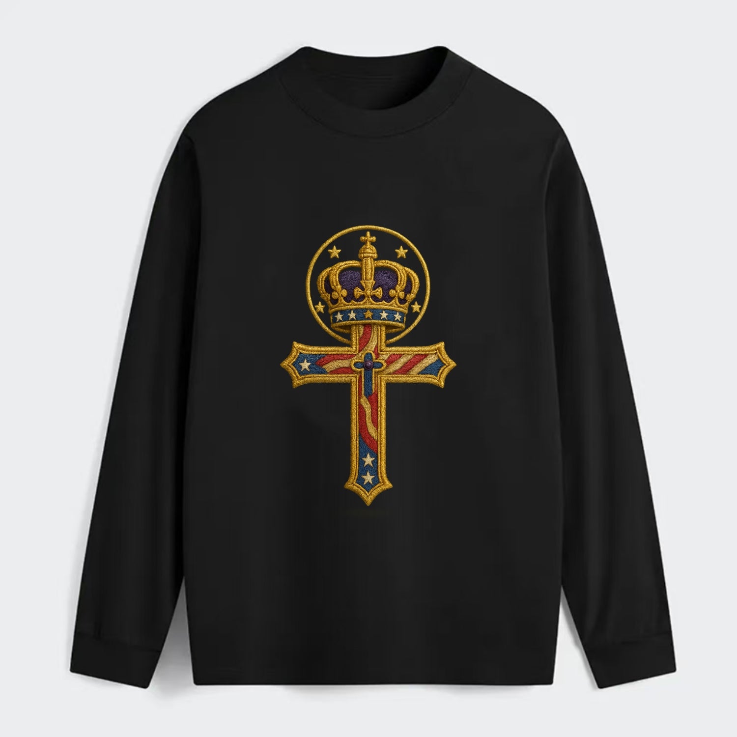 Cross and Crown  - Classic Long Sleeve Shirt - Black