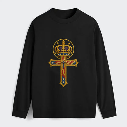 Cross and Crown  - Classic Long Sleeve Shirt - Black