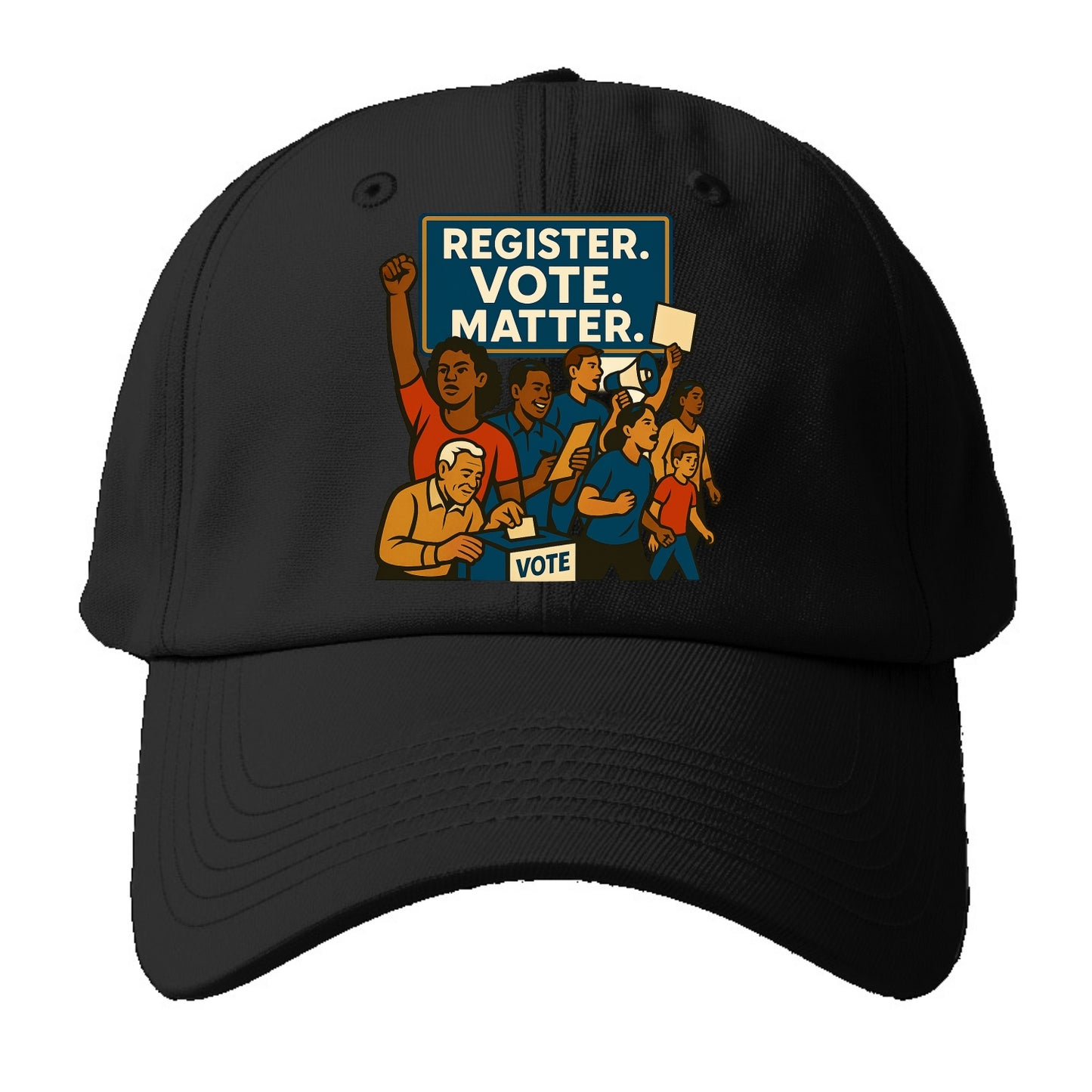 Voter registration drive bringing community together - "Register. - Baseball Cap For Big Heads - Black