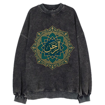 Ar-Rahman Geometric - Vintage Sweatshirt - Black