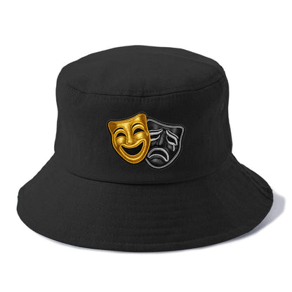 BROADWAY MASKS - comedy tragedy masks in gold and black , theater - Bucket Hat - Black