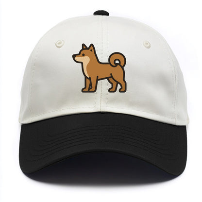 Shiba Inu - Red sesame flat side profile - Two Tone Cap - Black
