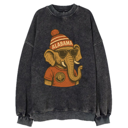 Tuscaloosa Crimson Elephant wearing Alab - Vintage Sweatshirt - Black