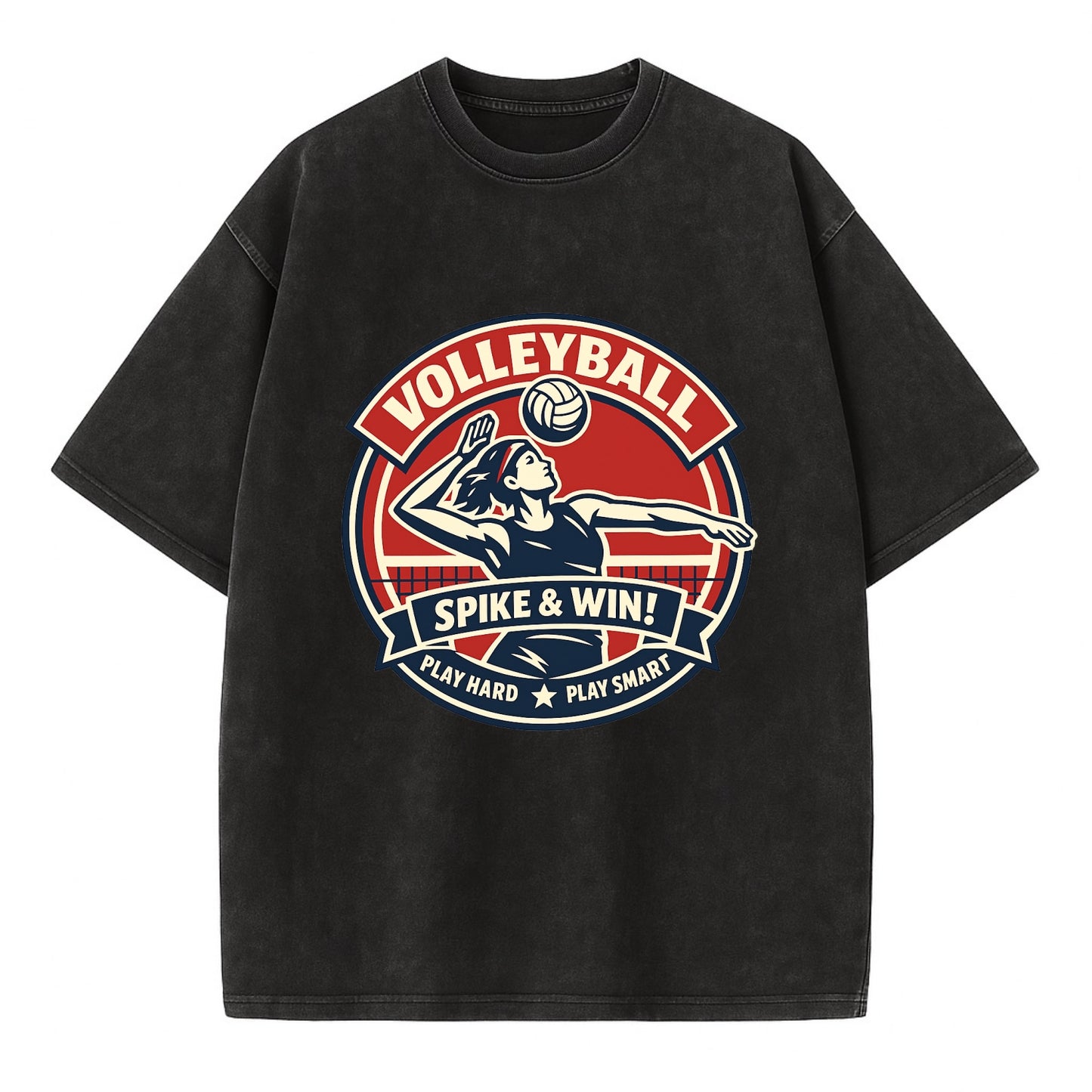 Dynamic Spike Emblem - Vintage T-shirt - Black
