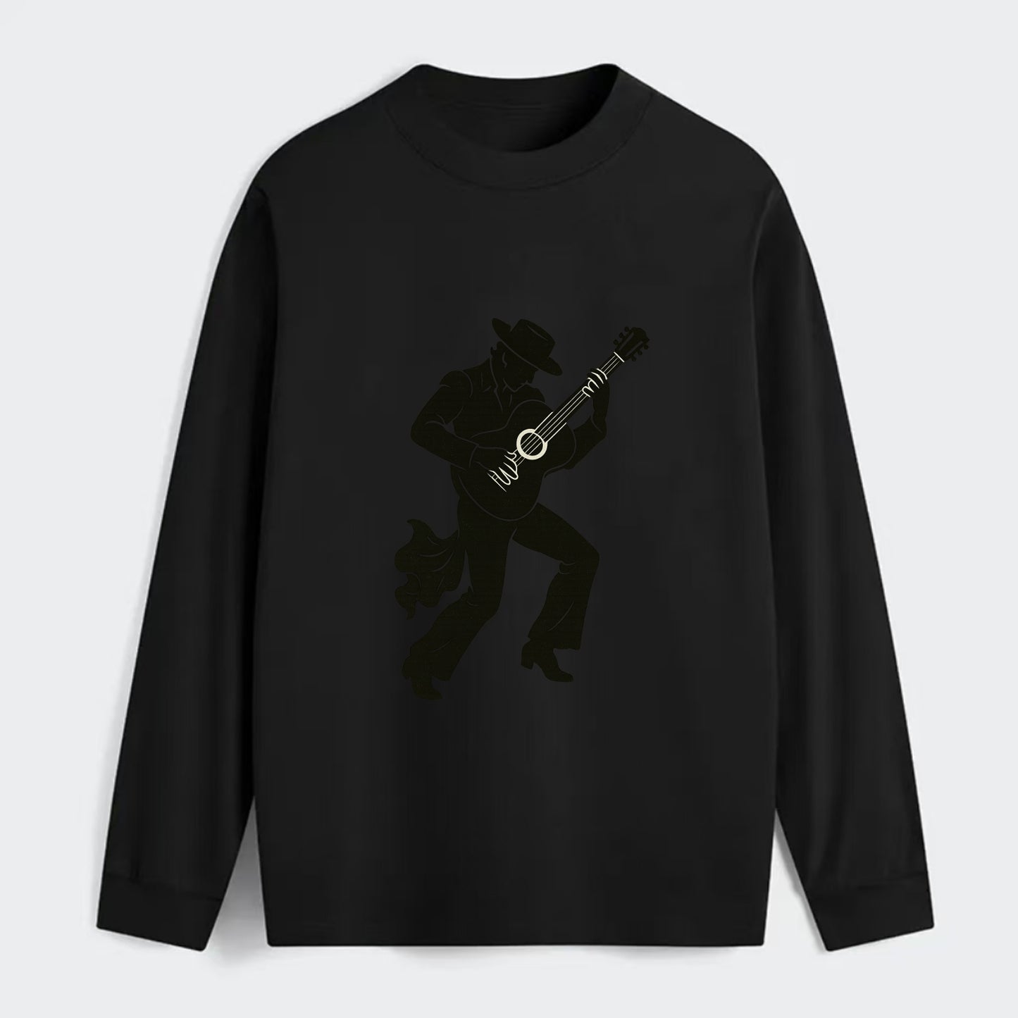 Flamenco guitarist dramatic pose - Classic Long Sleeve Shirt - Black