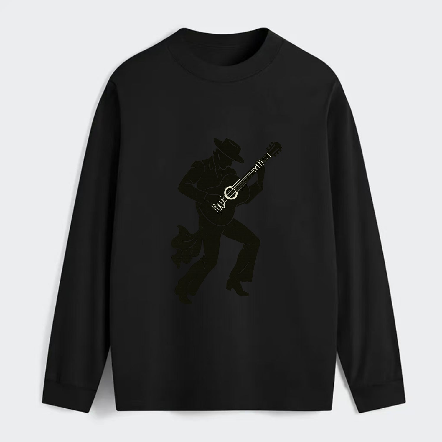 Flamenco guitarist dramatic pose - Classic Long Sleeve Shirt - Black