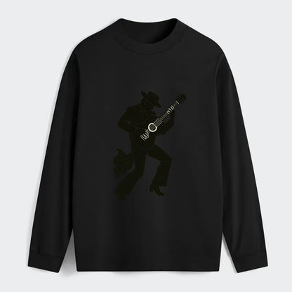 Flamenco guitarist dramatic pose - Classic Long Sleeve Shirt - Black