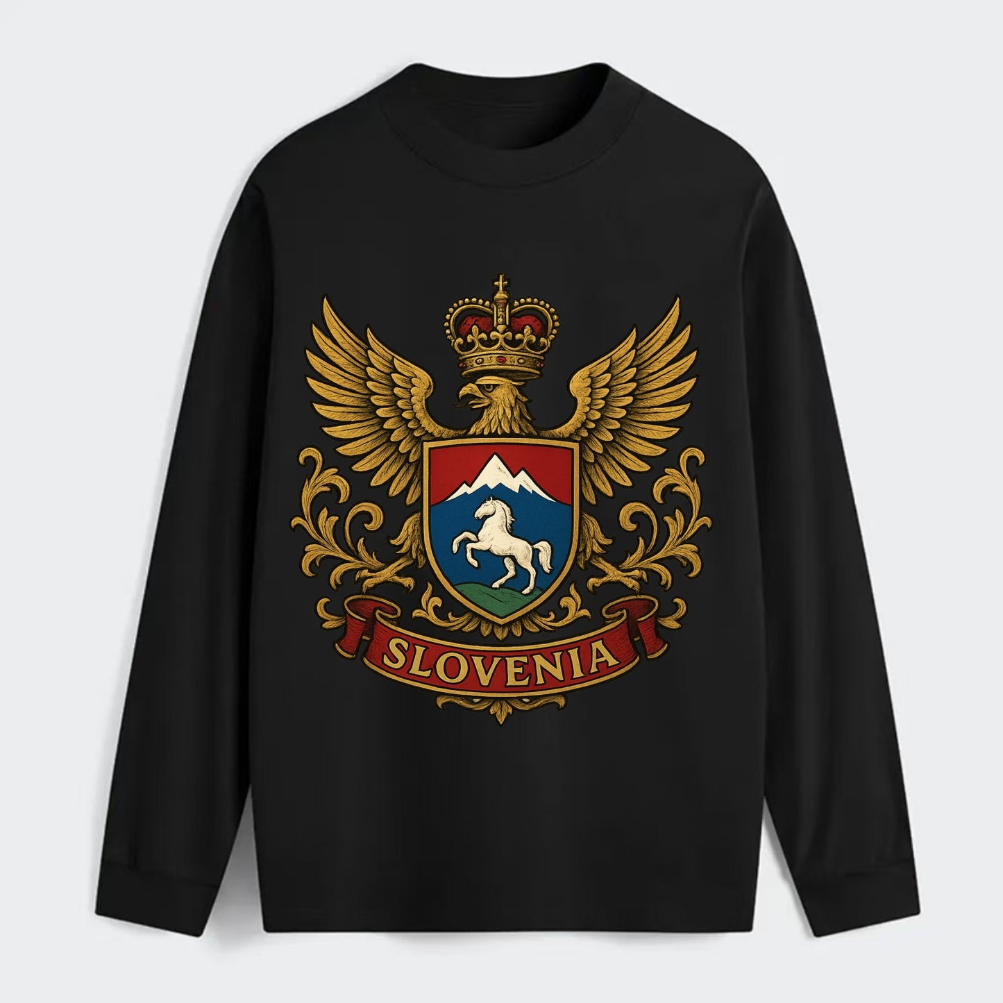 Slovenia Heritage Badge - Classic Long Sleeve Shirt - Black