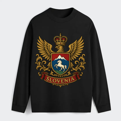 Slovenia Heritage Badge - Classic Long Sleeve Shirt - Black