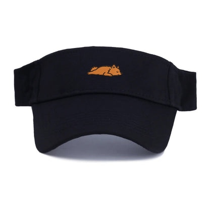 Pomeranian - Orange fluffy fully relaxed Visor - Black