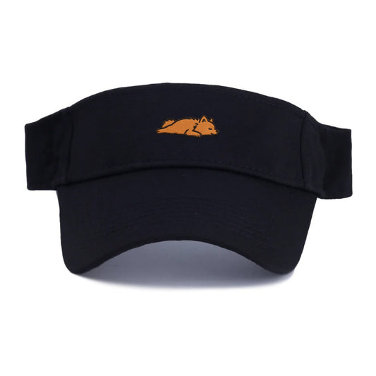 Pomeranian - Orange fluffy fully relaxed Visor - Black
