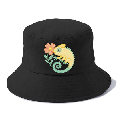 Yellow Chameleon - Bucket Hat - Black