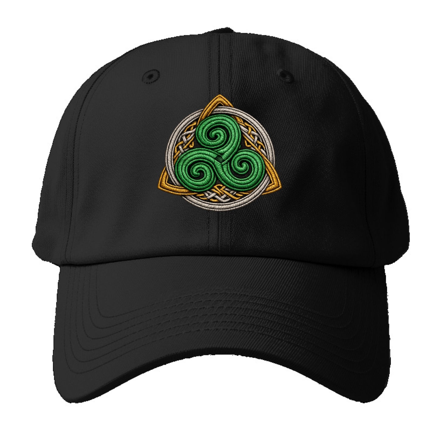 Spiral Knot Triskele - Baseball Cap For Big Heads - Black