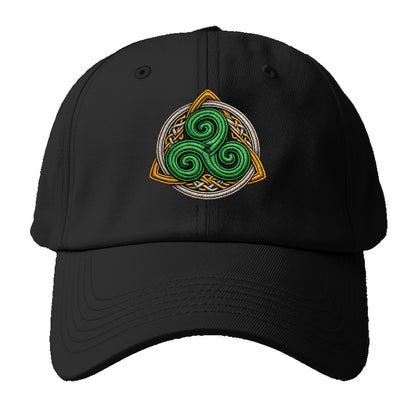 Spiral Knot Triskele - Baseball Cap For Big Heads - Black