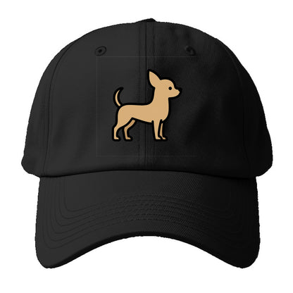 Chihuahua - Tan smooth coat flat side profile - Baseball Cap - Black