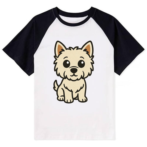 West Highland White Terrier - Alert standing pose - Contrast Raglan T-shirt