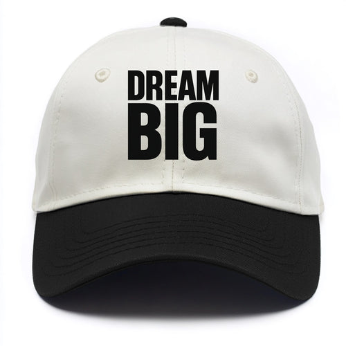 Bold typography design - DREAM BIG - ambitious goals, no limits - Two Tone Cap