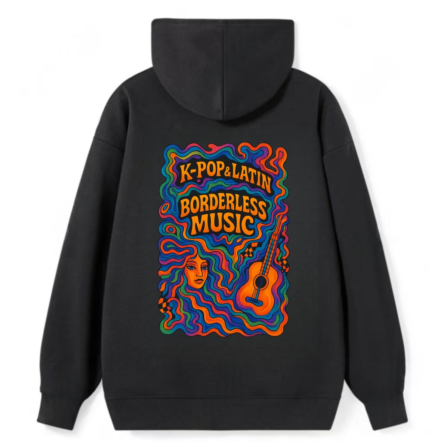 K-Pop and Latin fusion explosion - "Borderless Music" - cross-cultural - Classic Pullover Hoodie - Black