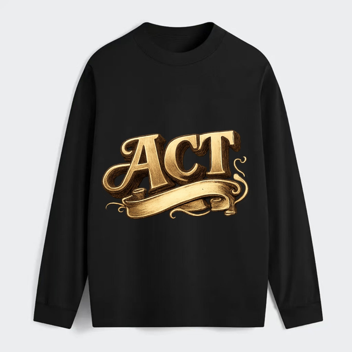 Bold typography design - "ACT" - take action, do something - Classic Long Sleeve Shirt - Black