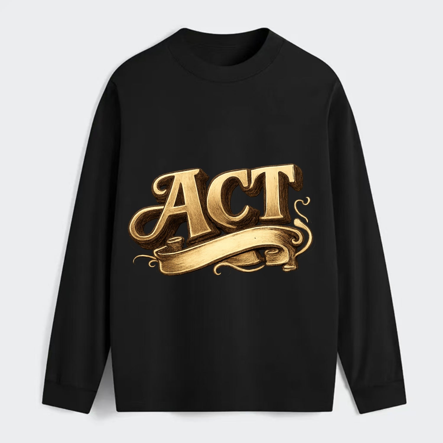 Bold typography design - "ACT" - take action, do something - Classic Long Sleeve Shirt - Black