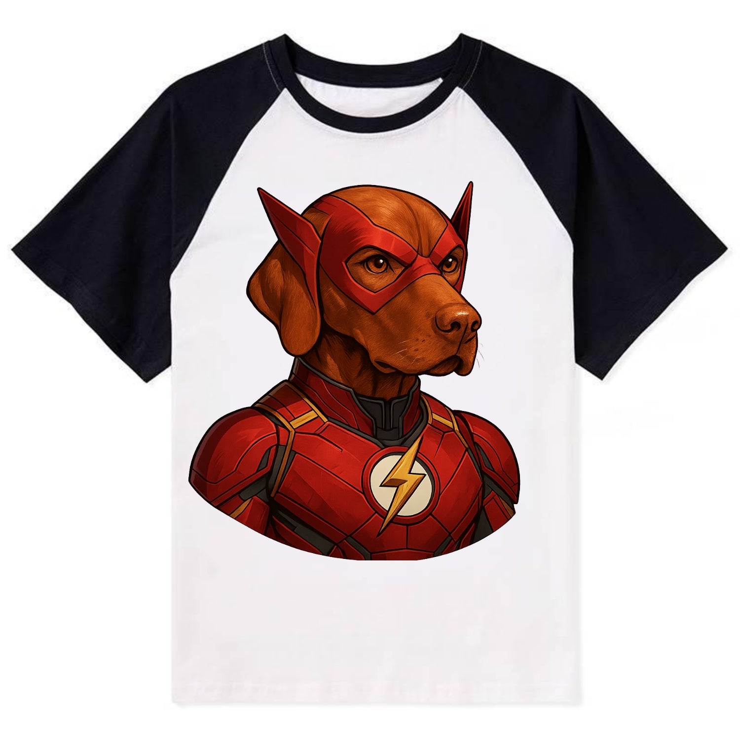 Vizsla Speed Hero  - Contrast Raglan T-shirt - Black