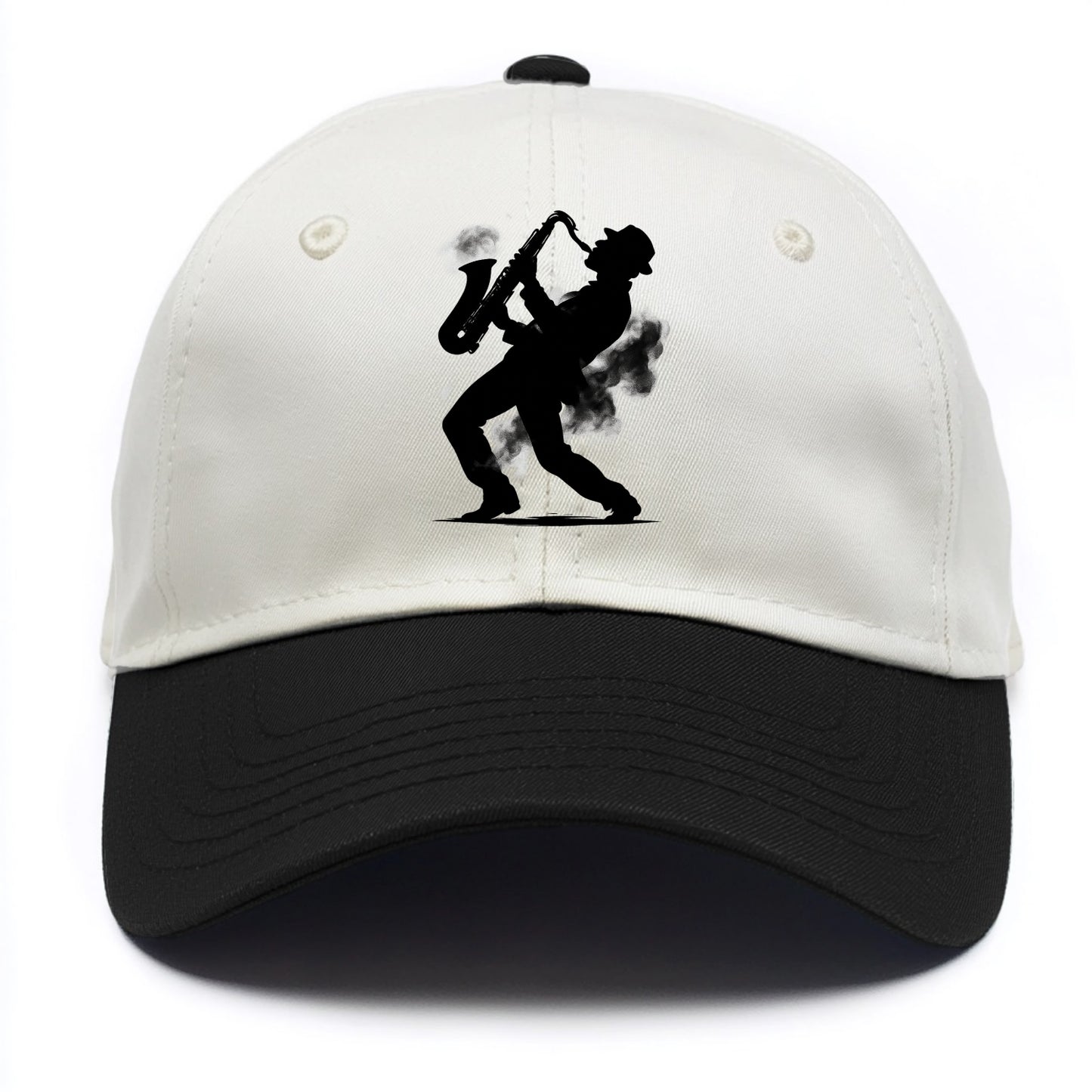 Saxophonist playing jazz in smoky room - Two Tone Cap - Black