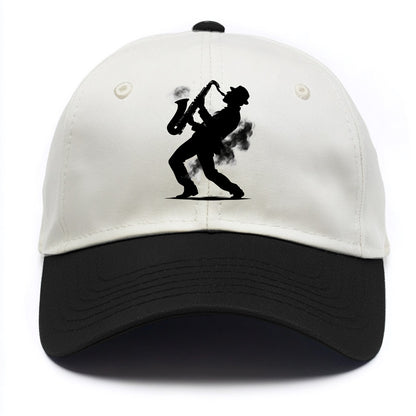 Saxophonist playing jazz in smoky room - Two Tone Cap - Black