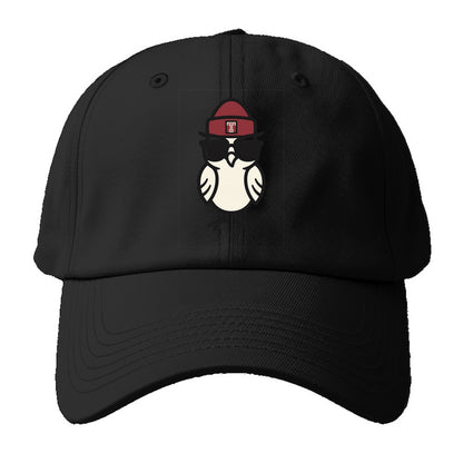 Philadelphia Owl wearing Temple beanie with T patch - Baseball Cap For Big Heads - Black